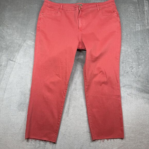 Kut from the Kloth Denim - Kut from the Kloth Jeans Womens 22W Orange Reese Fab Ab Ankle Straight Distress